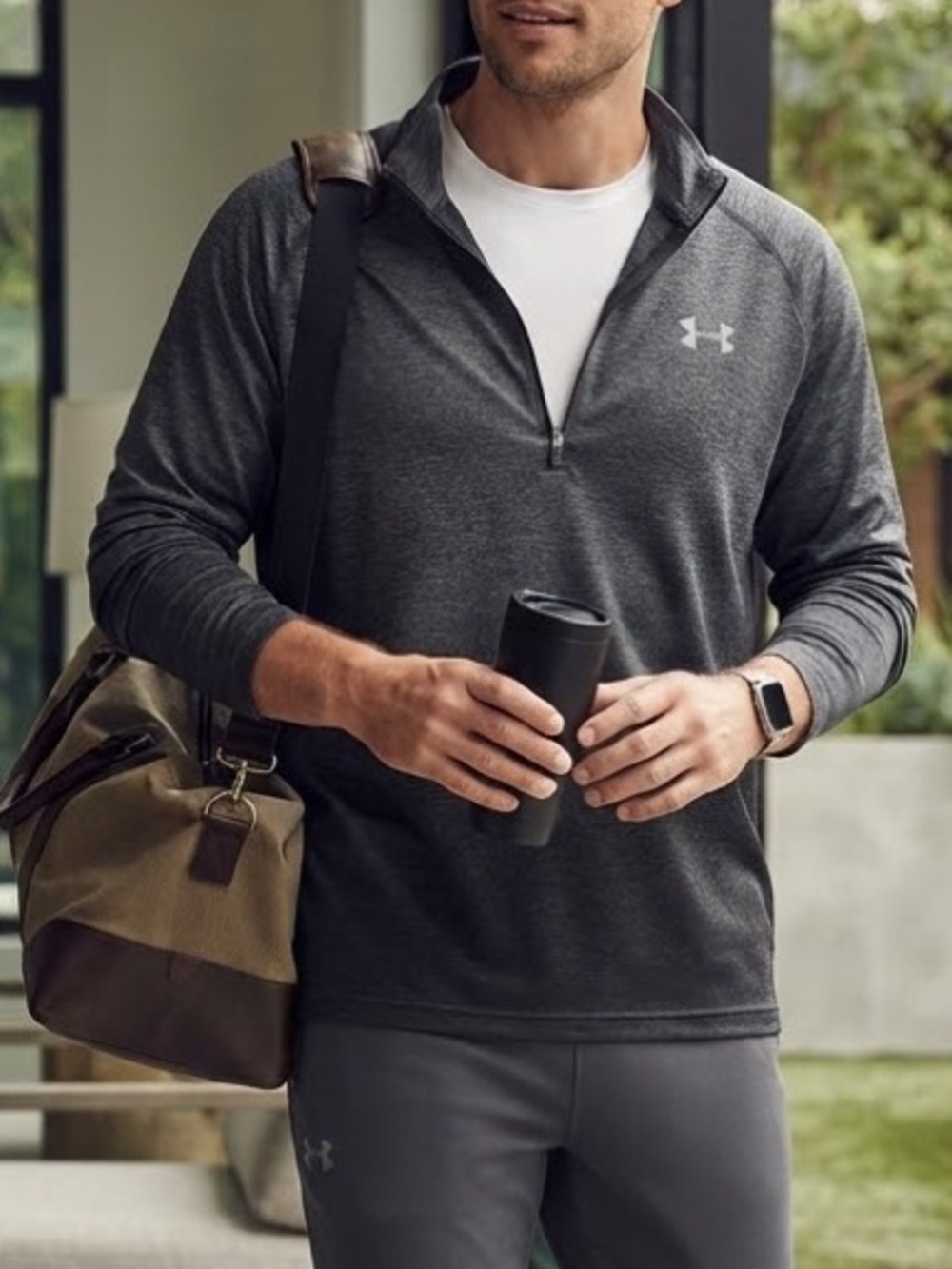 Under Armour Men's UA Tech 1/2 Zip Pullover Dark Gray Heather Size Large